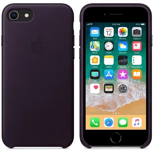 Кожаный чехол Apple Leather Case Dark Aubergine (MQHD2) для iPhone SE 3 | SE 2 | 8 | 7 - Фото 4