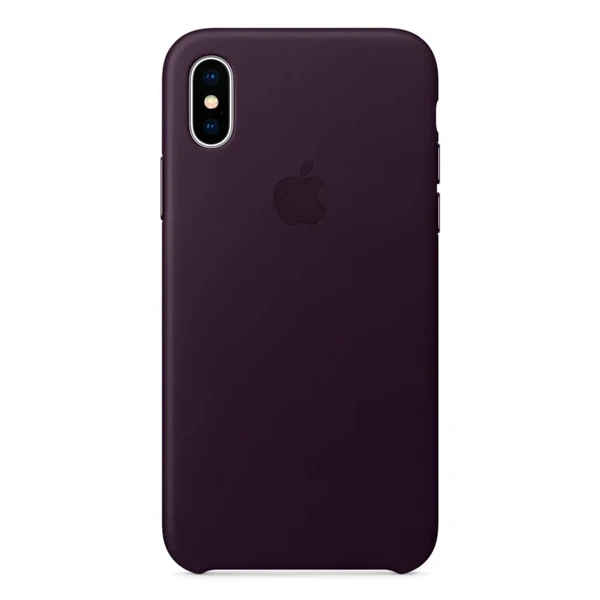 Шкіряний чохол Apple Leather Case Dark Aubergine (MQTG2) для iPhone X