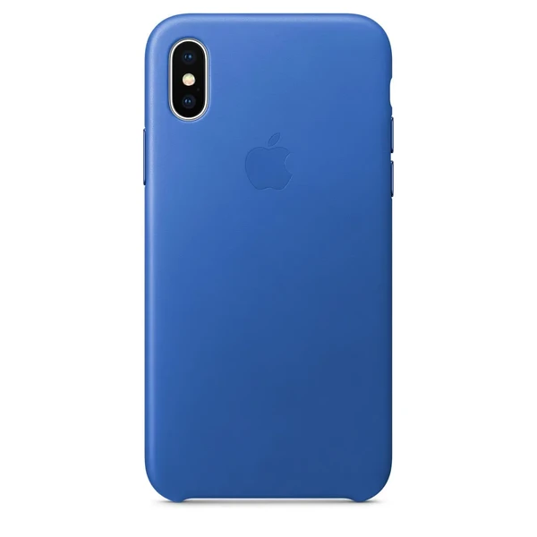 Кожаный чехол Apple Leather Case Electric Blue (MRGG2) для iPhone X в Ужгороде