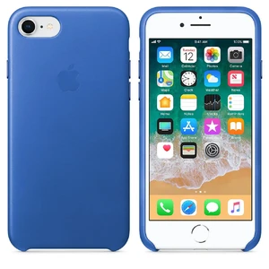 Кожаный чехол Apple Leather Case Electric Blue (MRG52) для iPhone SE 3 | SE 2 | 8 | 7 - Фото 3