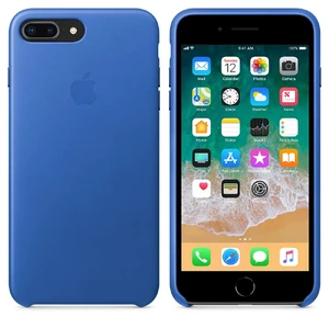 Кожаный чехол Apple Leather Case Electric Blue (MRG92) для iPhone 8 Plus | 7 Plus - Фото 4