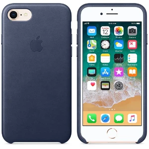 Кожаный чехол Apple Leather Case Midnight Blue (MQH82) для iPhone SE 3 | SE 2 | 8 | 7 - Фото 2