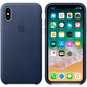 Кожаный чехол Apple Leather Case Midnight Blue (MQTC2) для iPhone X - Фото 2