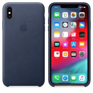 Кожаный чехол Apple Leather Case Midnight Blue (MRWU2) для iPhone XS Max - Фото 4