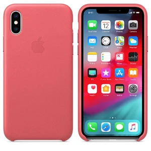 Кожаный чехол Apple Leather Case Peony Pink (MTEU2) для iPhone XS - Фото 3