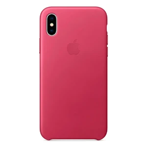 Шкіряний чохол Apple Leather Case Pink Fuchsia (MQTJ2) для iPhone X MQTJ2 - Фото 1