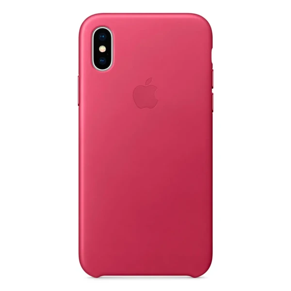 Шкіряний чохол Apple Leather Case Pink Fuchsia (MQTJ2) для iPhone X