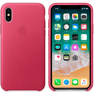 Шкіряний чохол Apple Leather Case Pink Fuchsia (MQTJ2) для iPhone X - Фото 2