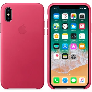 Шкіряний чохол Apple Leather Case Pink Fuchsia (MQTJ2) для iPhone X - Фото 3