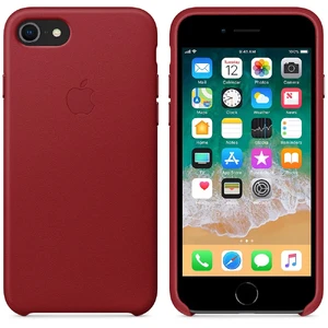 Кожаный чехол Apple Leather Case (PRODUCT) RED (MQHA2) для iPhone SE 3 | SE 2 | 8 | 7 - Фото 4
