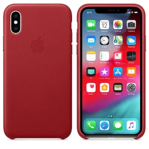 Шкіряний чохол Apple Leather Case (PRODUCT) RED (MRWK2) для iPhone XS - Фото 2