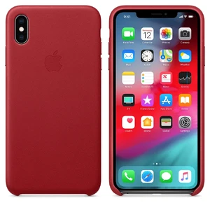 Кожаный чехол Apple Leather Case (PRODUCT) RED (MRWQ2) для iPhone XS Max - Фото 4