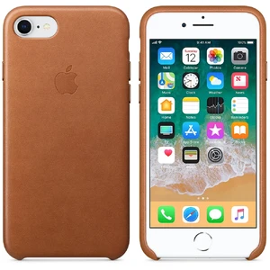Кожаный чехол Apple Leather Case Saddle Brown (MQH72) для iPhone SE 3 | SE 2 | 8 | 7 - Фото 3