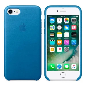 Кожаный чехол Apple Leather Case Sea Blue (MMY42) для iPhone SE 3 | SE 2 | 8 | 7 - Фото 6