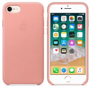 Кожаный чехол Apple Leather Case Soft Pink (MRG62) для iPhone SE 3 | SE 2 | 8 | 7 - Фото 2