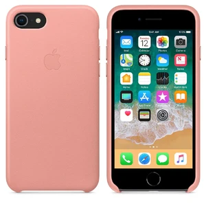 Кожаный чехол Apple Leather Case Soft Pink (MRG62) для iPhone SE 3 | SE 2 | 8 | 7 - Фото 4