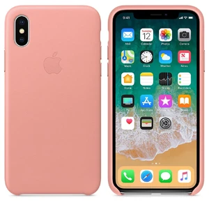 Кожаный чехол Apple Leather Case Soft Pink (MRGH2) для iPhone X - Фото 2
