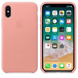 Кожаный чехол Apple Leather Case Soft Pink (MRGH2) для iPhone X - Фото 3