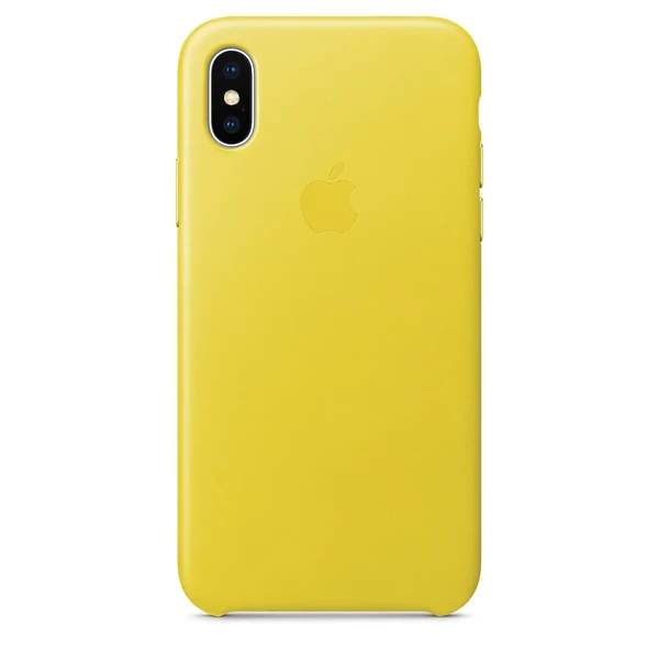 Шкіряний чохол Apple Leather Case Spring Yellow (MRGJ2) для iPhone X у Миколаєві