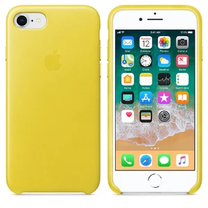 Кожаный чехол Apple Leather Case Spring Yellow (MRG72) для iPhone SE 3 | SE 2 | 8 | 7 - Фото 3