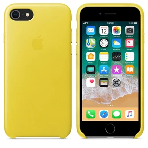 Кожаный чехол Apple Leather Case Spring Yellow (MRG72) для iPhone SE 3 | SE 2 | 8 | 7 - Фото 4