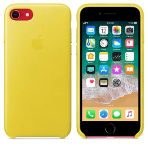Кожаный чехол Apple Leather Case Spring Yellow (MRG72) для iPhone SE 3 | SE 2 | 8 | 7 - Фото 5