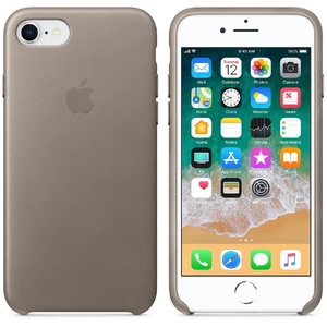 Кожаный чехол Apple Leather Case Taupe (MQH62) для iPhone SE 3 | SE 2 | 8 | 7 - Фото 3