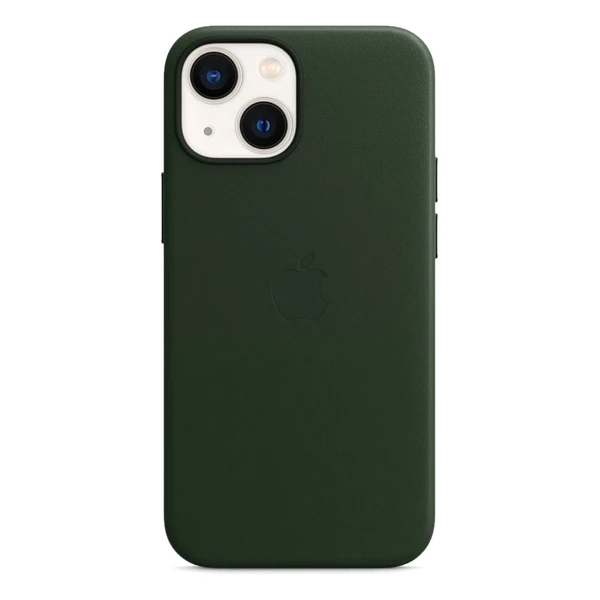Шкіряний чохол Apple Leather Case with MagSafe Sequoia Green (MM0J3) для iPhone 13 mini