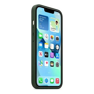 Кожаный чехол Apple Leather Case with MagSafe Sequoia Green (MM173) для iPhone 13 - Фото 3