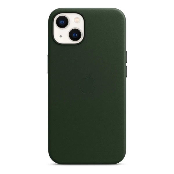 Шкіряний чохол Apple Leather Case with MagSafe Sequoia Green (MM173) для iPhone 13