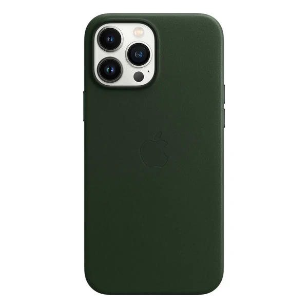Кожаный чехол Apple Leather Case with MagSafe Sequoia Green (MM1Q3) для iPhone 13 Pro Max