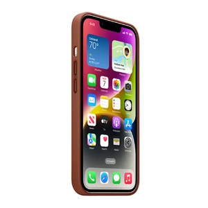 Шкіряний чохол Apple Leather Case with MagSafe Umber для iPhone 14 | 13 (MPP73) - Фото 3