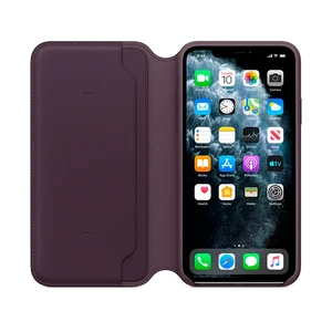 Шкіряний чохол-книжка Apple Leather Folio Aubergine (MX092) для iPhone 11 Pro Max MX092 - Фото 1