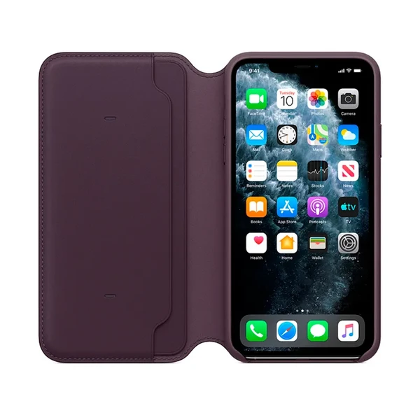 Шкіряний чохол-книжка Apple Leather Folio Aubergine (MX092) для iPhone 11 Pro Max