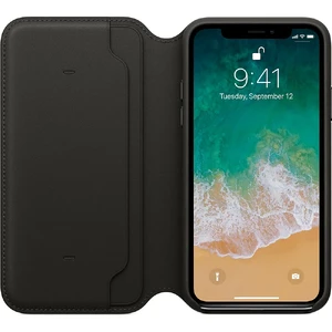 Чорний шкіряний чохол-книжка Apple Leather Folio Black (MQRV2) для iPhone X | XS - Фото 2
