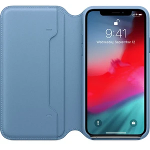 Кожаный чехол-книжка Apple Leather Folio Cape Cod Blue (MRX02) для iPhone XS | X - Фото 3