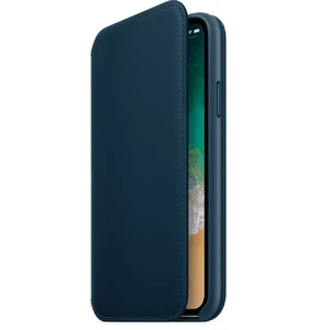 Кожаный чехол-книжка Apple Leather Folio Cosmos Blue (MQRW2) для iPhone X | XS - Фото 4