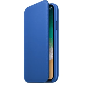 Кожаный чехол-книжка Apple Leather Folio Electric Blue (MRGE2) для iPhone X | XS - Фото 3