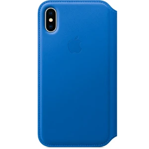 Кожаный чехол-книжка Apple Leather Folio Electric Blue (MRGE2) для iPhone X | XS MRGE2 - Фото 1