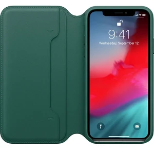 Шкіряний чохол-книжка Apple Leather Folio Forest Green (MRWY2) для iPhone XS | X - Фото 3