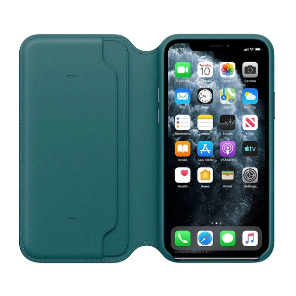 Шкіряний чохол-книжка Apple Leather Folio Peacock (MY1M2) для iPhone 11 Pro в Сумах