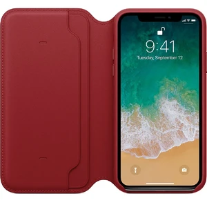 Шкіряний чохол-книжка Apple Leather Folio (PRODUCT) RED (MRQD2) для iPhone X | XS - Фото 2