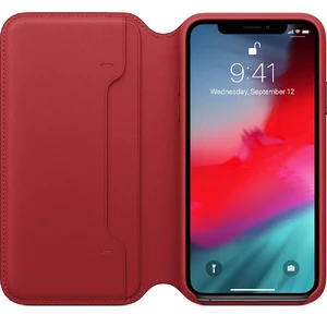 Кожаный чехол-книжка Apple Leather Folio (PRODUCT) RED (MRWX2) для iPhone XS | X - Фото 4