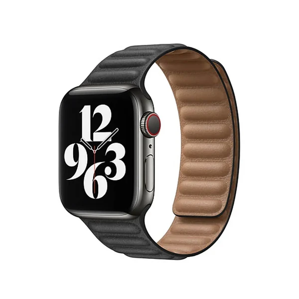Чорний шкіряний ремінець Apple Leather Link Black для Apple Watch 38mm | 40mm | 41mm (S | M) Series SE | 6 | 5 | 4 (MY9A2)