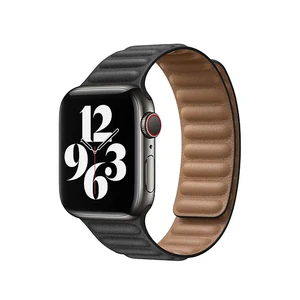 Черный кожаный ремешок Apple Leather Link Black для Apple Watch 44mm (M | L) Series SE | 6 | 5 | 4 (MY9N2) MY9N2 - Фото 1
