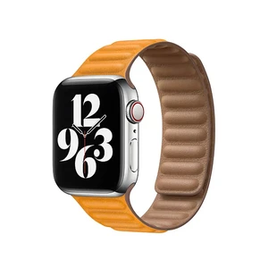 Шкіряний ремінець Apple Leather Link California Poppy для Apple Watch 44mm (M | L) Series SE | 6 | 5 | 4 (MY9Q2) MY9Q2 - Фото 1