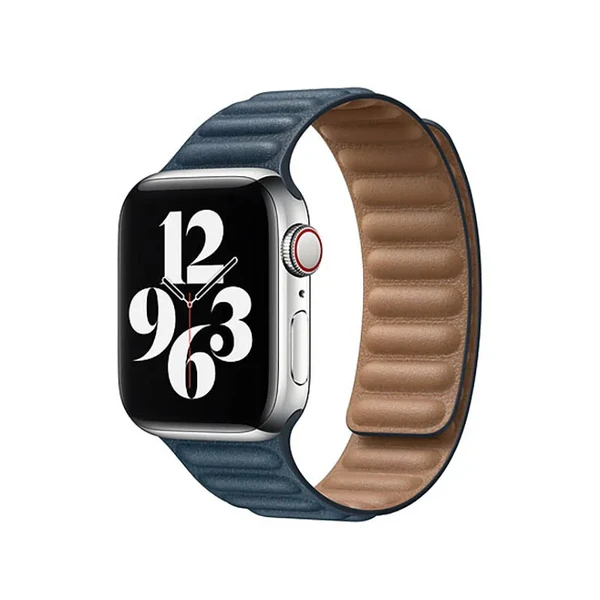 Шкіряний ремінець Apple Leather Link Baltic Blue для Apple Watch 44mm (S | M) Series SE | 6 | 5 | 4 (MY9K2)