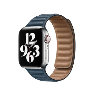 Кожаный ремешок Apple Leather Link Baltic Blue для Apple Watch 44mm (M | L) Series SE | 6 | 5 | 4 (MY9L2) MY9L2 - Фото 1