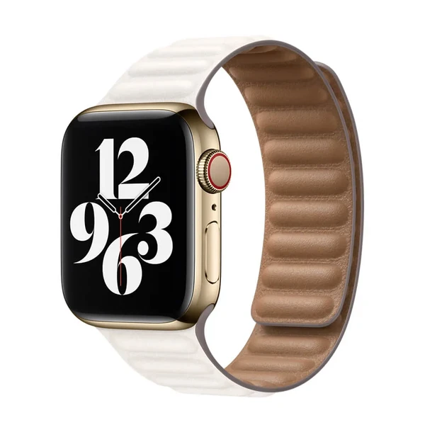Кожаный ремешок Apple Leather Link Chalk (MJKD3) для Apple Watch 40mm (S | M) Series Series