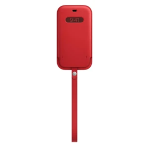 Шкіряний чохол-гаманець Apple Leather Sleeve with MagSafe Product Red (MHYE3) для iPhone 12 | 12 Pro - Фото 3